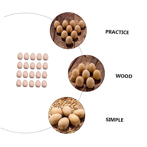 COHEALI 60 pcs Easter Eggs Unfinished Wooden Eggs White Wooden Eggs Unfinished Unpainted Wooden Eggs Wooden Hen Eggs Wood Eggs for Crafts Paint kit COHEALI
