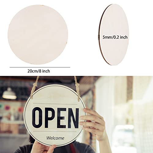24 Pack 8 Inch Wooden Circles for Crafts 0.2" Thick Unfinished Round Wood Slices Natural Rounds Wooden Cutouts Blank Round Wood Discs for DIY Crafts AWIZOM