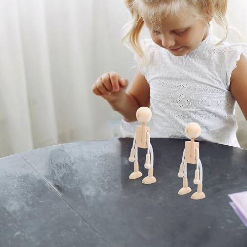 ARTIBETTER Wooden Peg Dolls Unfinished Doll Bodies Paintable Wood Peg Bodies Figures for DIY Arts Crafts Party Favor Gifts 3PCS ARTIBETTER