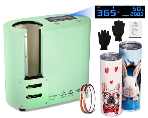 GO2CRAFT Auto Seamless Tumbler Heat Press Machine for Full Print, Automatic Rotation Advanced Cup Heat Press with Fast & Even Heating, 4 Memory Modes GO2CRAFT