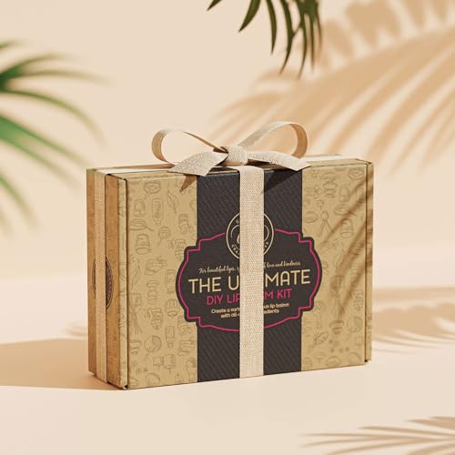 CraftZee Lip Balm Making Kit - DIY Lip Gloss Kit with Natural Beeswax, Shea Butter, Sweet Almond Oil, Essential Oils, Tubes, Jars & More Craft Kit DilaBee