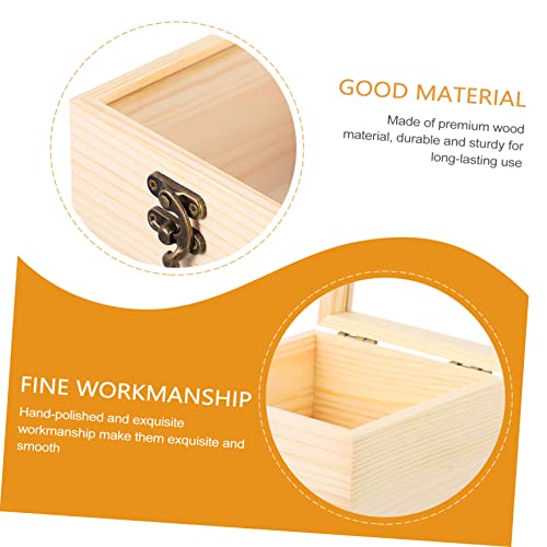 Holibanna 2pcs Box Wooden Storage Box Jewelry Container Wooden Treasure Containers Jewelry Organizer Clear Earring Display Holder Earring Gift Boxes Holibanna