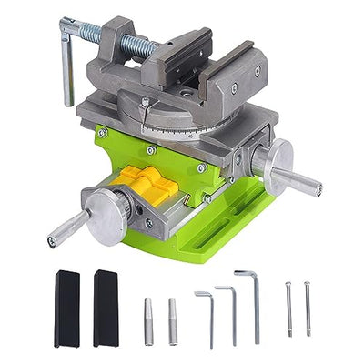 BACHIN Rotary Table 90 ° 3" Cross Slide Drill Press Vise Horizontal Precision Milling Drilling Machine Vernier Reading Milling Drilling Boring