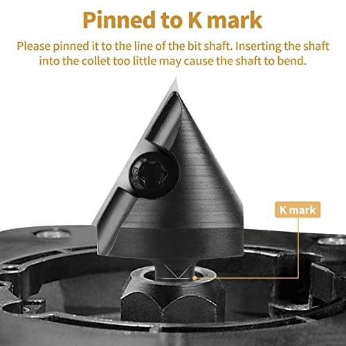 BINSTAK 60 Degree V Groove Router Bit 1/4 Inch Shank, Carbide Insert Wood CNC Router Bits for Woodworking Engraving Carving BINSTAK