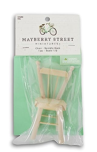 Miniature Wood Spindle Back Chair for Dollhouses Wood Crafts Diorama Woodpile Fun!