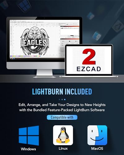 OMTech 50W Fiber Laser Engraver with LightBurn and Rotary Axis, Laser Engraving Machine with Red Dot Pointer, 7.9x7.9 Solid State Laser Marking OMTech