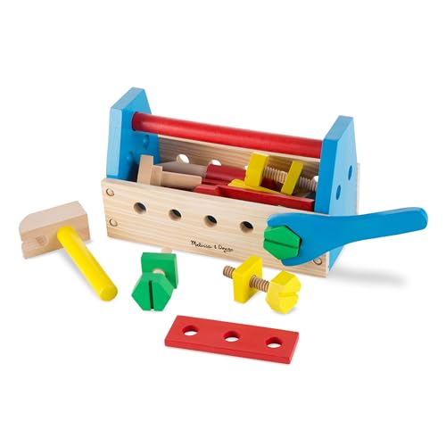 Melissa & Doug Take-Along Tool Kit Wooden Construction Toy (24 pcs), Multicolor, 10.0 x 5.55 x 4.75 Melissa & Doug