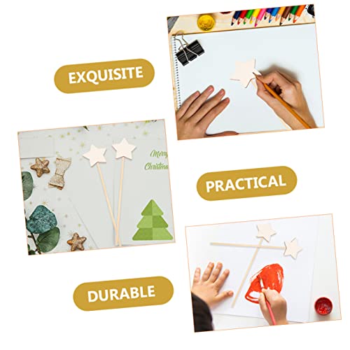 Yardwe 6Pcs Wand Unfinished Wooden Wands DIY Princess Wand kit Girls Costume Accessories Fairy Wood Wands Princess Party Decorations Fairy Sticks Yardwe