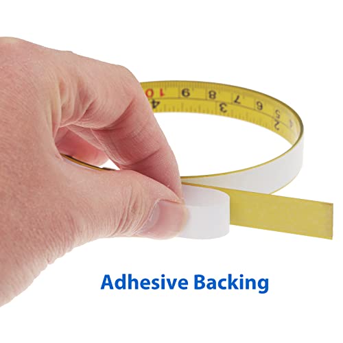 2 Pack Steel Self-Adhesive Measuring Tape, Imperial and Metric Scale Ruler Sticker, 44-Inch Left to Right Reading Tape Measure Sticker for Workbench, A.I.FORCE