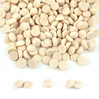 200 Pcs Half Wood Balls, Unfinished Round Split Wood Balls for Paint DIY Craft Kids Arts Toy Home Party Decoration (12mm)