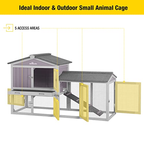 Aivituvin Chicken Coop for 2 Chickens, Wooden Duck House Outdoor Hen House Poultry Quail Cage-Expandable Design Aivituvin