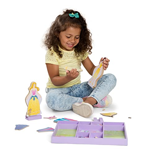 Melissa & Doug Disney Sleeping Beauty and Snow White Magnetic Dress-Up Wooden Doll Pretend Play Set (40+ pcs) Melissa & Doug