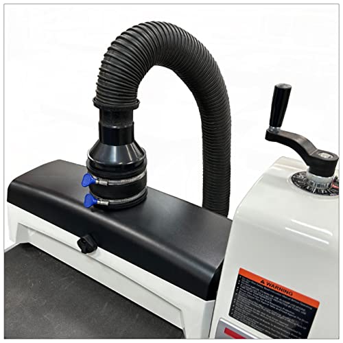 4 inch to 2-1/2 inch Reducer with 4 inch Flexible Cuff Rubber Coupler Fitting and Stainless Steel Hose Clamps with Turn Key Thumb Screw to Easily Peachtree Woodworking Supply