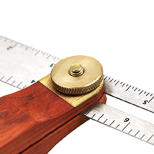 Sliding T-Bevel Gauge - T-Bevel with Stainless Steel Rule, Woodworking T Bevel Angle Finder with Hardwood Handle, Inches/Metric Marks Tshiwort