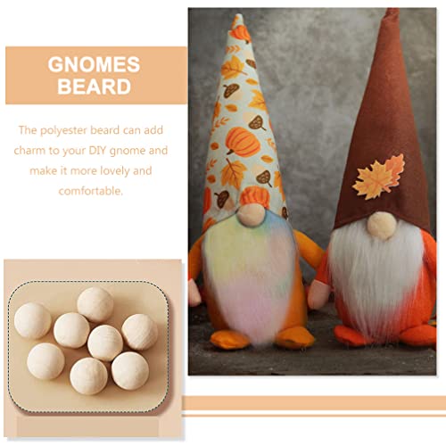 Ciieeo Precut Gnome Beard Handmade Dwarf Beard 1 Set Gnomes Faux Beard Wood Gnomes Bead Gnomes Bread and Bead Crafting Gnomes Supplies Shaggy Fur Ciieeo