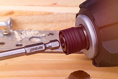 NordWolf 12-Piece Brad Point Wood Drill Bit Set for Carpenter Woodworking, Double Flutes Design with 1/4" Hex Shank, SAE Sizes 1/8" to 1/2" NordWolf