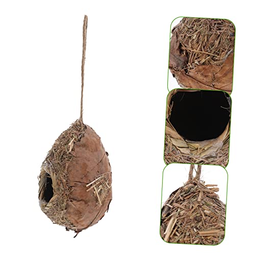 SUPVOX Straw Bird Nest Bird House Unfinished Birdhouses Bird Bed Gardening Birds Nest Large Bird Feeders Handmade Birds Woven Bird Hut Plant SUPVOX