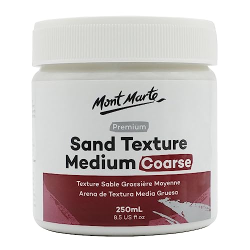 MONT MARTE Sand Texture Medium Coarse Premium 250ml (8.5 US fl.oz), Sand Texture Paint Medium for Acrylics, Create Special Effects in Acrylic and Oil MONT MARTE