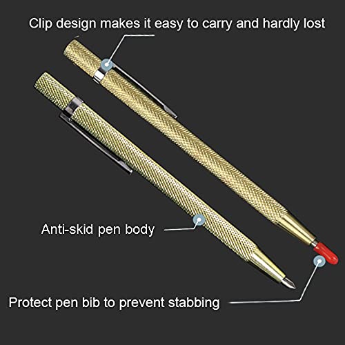 VebaCidi Scribe Tool, 2 Pieces Tungsten Carbide Tip Scriber, Engraved Pen for Tile/Glass/Wood/Ceramics/Metal/Gold/Welding VebaCidi
