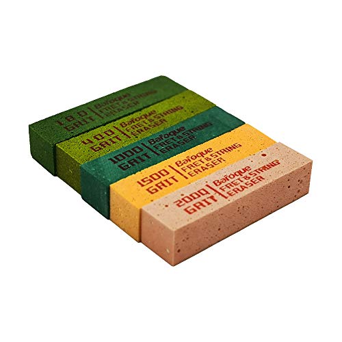 Baroque Fret Erasers for Guitar, Suitable for Guitar Strings & Fret Polishing Abrasive, Fret Erasers Kit, Set of 5,High-Quality Luthier Tools Lao Cheng Ren