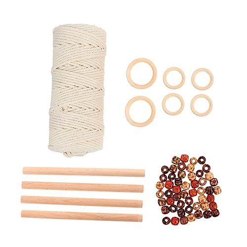 STOBOK 1 Set Tapestry DIY Accessories Macrame Kit Plant Unfinished Wood Circles Macrame Cord Making Craft Foe Adults Macrame Kits for Starter Bead STOBOK