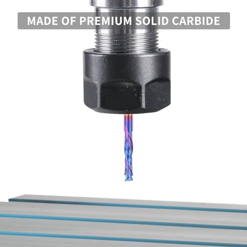 EANOSIC 5PCS Carbide Compression Router Bit Up&Down End Mills 1/8 inch Shank with 1/8 inch Cutter for CNC Mill Machine Wookwork 3D Profile Detail EANOSIC