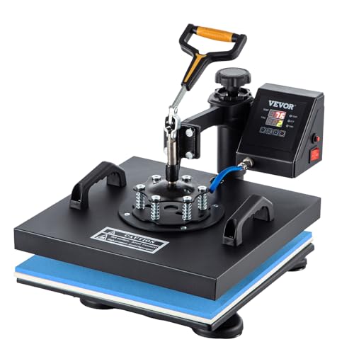 VEVOR Heat Press Machine, 15" x 15" 6 in 1 Combo Heat Press, Heat Transfer Machine 360-Degree Swing Away Digital Shirt Printing, Multi-function Heat VEVOR