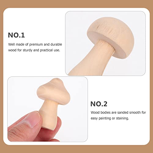 SEWACC 18 Pcs Wooden Mushrooms Unfinished Wood Mushroom Various Sizes Smooth Mushroom Decor Mini Mushrooms for Arts and Crafts Projects Decoration SEWACC