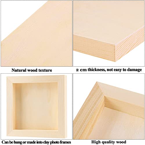 ADXCO 8 Pack Wood Panels 5 x 5 Inch Unfinished Wood Canvas Wooden Panel Boards for Painting, Pouring, Arts Use with Oils, Acrylics ADXCO