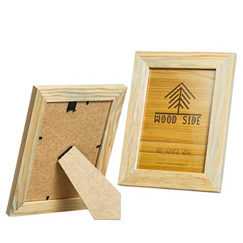 WOOD SIDE ORBIS 8.5 x 11 Wooden Rustic Picture Frames - Set of 2 for Diploma Documents and Certificates Wall Mount and Tabletop - Natural Barnwood WOOD SIDE ORBIS