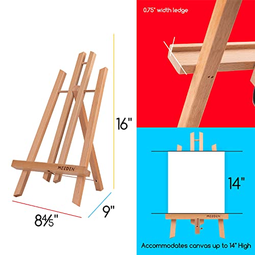 MEEDEN 12 Pack 16 Inch Tabletop Easels, Beech Wood Display Easel, Easel Stand for Painting,Tripod, Painting Party Easel, Kids Student Desktop Easel MEEDEN