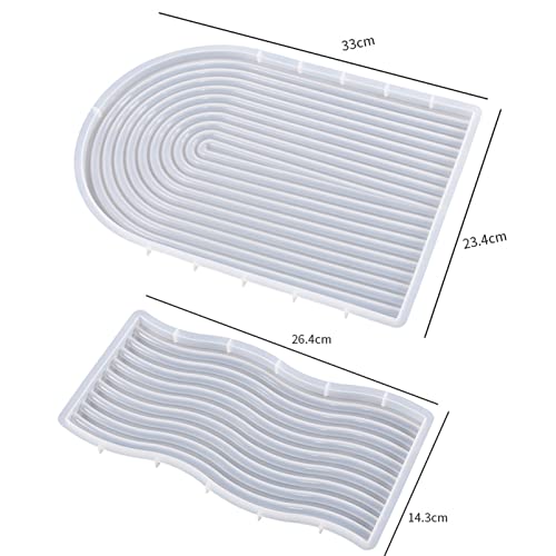 2 Set Tray Silicone Resin Mold Wave Shaped Epoxy Silicone Casting Molds for Cup Fruit Candy Vase Storage Holder Articles Ornaments,3D DIY Making Home Qinlunuho