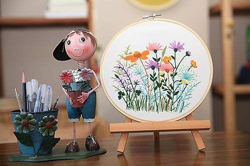 Maydear Stamped Embroidery Kit for Beginners with Pattern, Cross Stitch kit, Embroidery Starter Kit Including Embroidery Hoop, Color Threads and Maydear