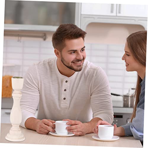 2pcs Glass Menorah Glass Candlestick Holder Unfinished Wooden Candlesticks Pillar Candle Dish Table Candlestick Small Candle Tray Bracket Candlestand EXCEART