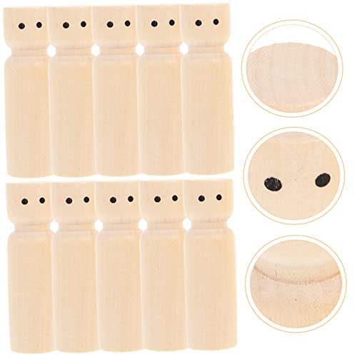 Abaodam 10pcs Painted Wooden Doll Unfinished Wood Craft Dolls Wooden Peg Figures Wooden Family Dolls Peg Dolls Unfinished Wooden Peg Doll Unfinished Abaodam