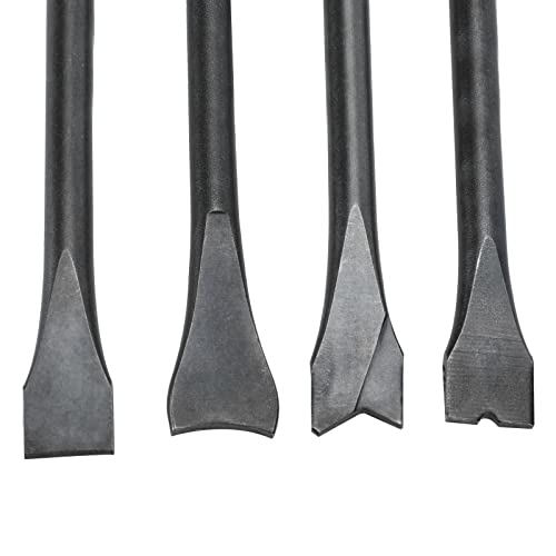 8pcs Smoothing Air Hammer Pneumatic Chisels Tools, 7pcs 0.401'' (10mm) Shank Heavy Duty Pneumatic Air Hammer Chisels High Carbon Steel Accessories YaeKoo