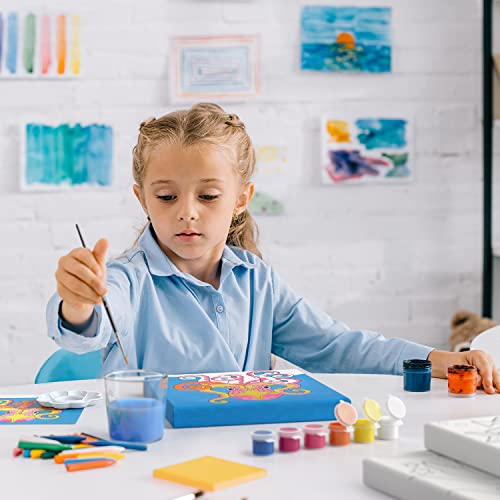 Arteza Kids Ocean Scenes Painting Kit, 4 Canvases, 8 x 8 in, 24 Acrylic Paints, 4 Paint Brushes, 4 Palettes, Kids Activities Ages 6 and Up Arteza Kids