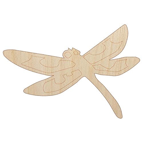 Flying Dragonfly with Spotted Wings Insect Darter Unfinished Wood Shape Piece Cutout for DIY Craft Projects - 1/4 Inch Thick - 6.25 Inch Size Sniggle Sloth