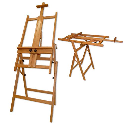 Mont Marte Convertible Studio Easel. Floor Easel Suitable for a Range of Canvas Sizes. Easy Height and Tilt Adjustment. MONT MARTE