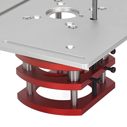 Router Lift, Standard Design Firm Fixing Aluminum Alloy Stainless Steel Universal Router Table Lfit Manual Lifting for DIY (Silver) TOPINCN