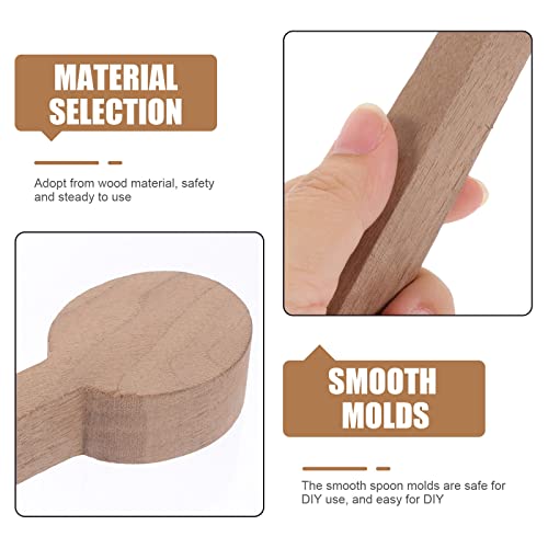 EXCEART 4pcs Unfinished Wooden Spoon wood carving blocks basswood for whittling Wooden Spoons Craft whittling wood blanks whittling craft kit jar EXCEART