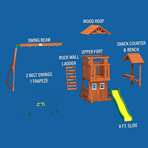 Backyard Discovery Tanglewood All Cedar Wood Playset Swing Set Backyard Discovery