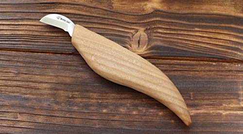 BeaverCraft Chip Carving Knife C6 1" Wood Carving Knife for Fine Chip Carving Wood and Stop Cuts Detail Chip Knife for Wood Carving Wood BeaverCraft
