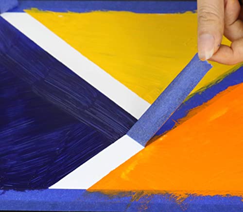 BOMEI PACK 6Pack Blue Painters Masking Tape, 1/4” 1/2” 3/4” X 60yds Multi Size Painting Paper Tape, Clean Removal with No Residue BOMEI PACK