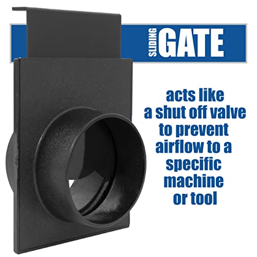 6 Pack of Fulton 4 inch Blast Gates with Double Sided Port – for Use With Dust Collection Machinery - Vacuums with 4 inch Hose Fulton Woodworking Tools