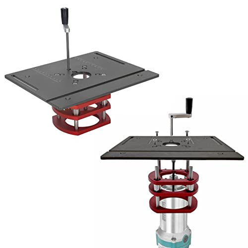 Router Lift Kit, Manual Lifting Router Lift System Kit Router Table Saw Insert Base Plate Router Lift System Router Worktable For High Accuracy Estink