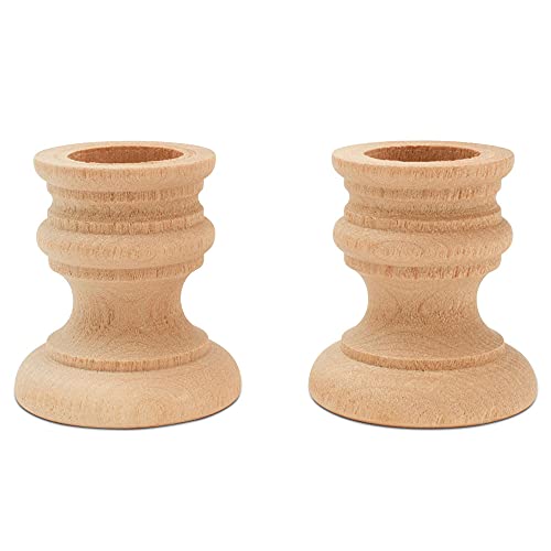 Woodpeckers Unfinished Wood Country Candle Cups, 1-7/8 inch with 7/8 inch Taper Candle Hole, Set of 12 Woodpeckers