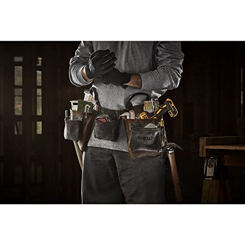 DEWALT Leather Tool Belt, Durable, 11 Pocket Professional Belt (DWST550112) DEWALT