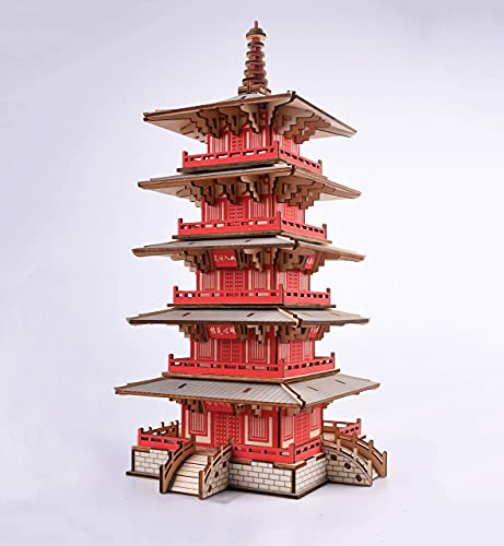 3D Wooden Puzzle,Hanshan Temple Buildings Model,World Famous Architecture Blocks Toy,Age 14+ Assembly Home Decors Adult Craft Kits, DIY Brain Teaser SigridZ