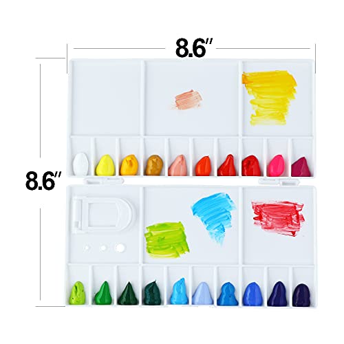 Transon 25wells Compact Paint Palette Box with Lid for Paint Color Mixing TRANSON